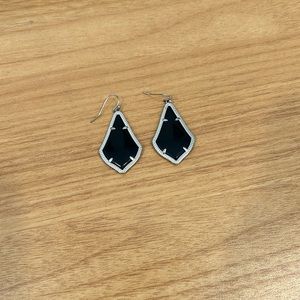 Kendra Scott silver with black stone earrings